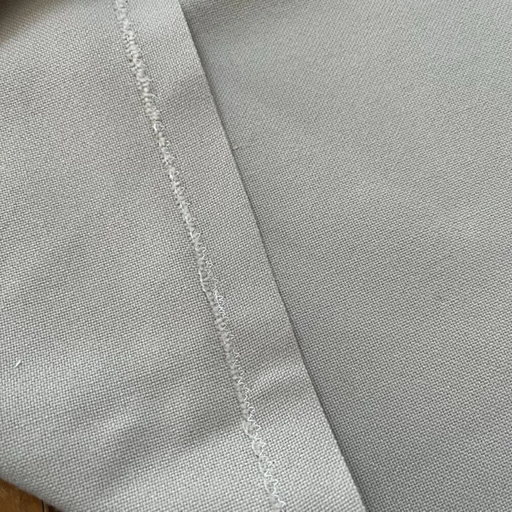 Vintage Hand-Embroidered Folk Figures & Motifs Taupe Cotton Tablecloth 52 x 70